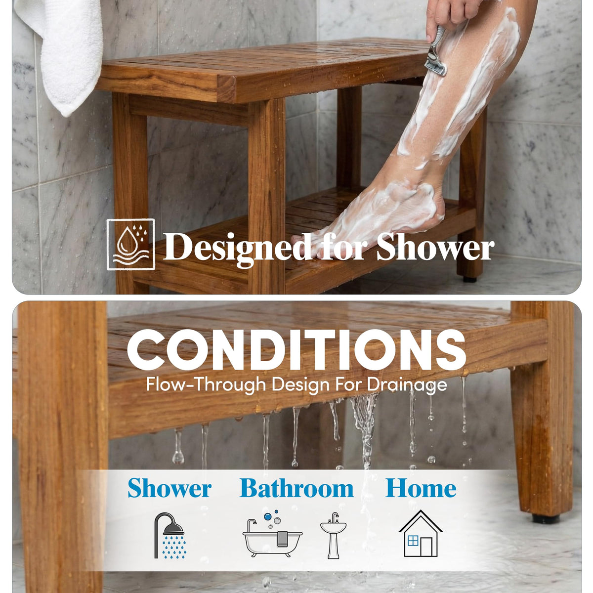 Teak Shower Bench D774939