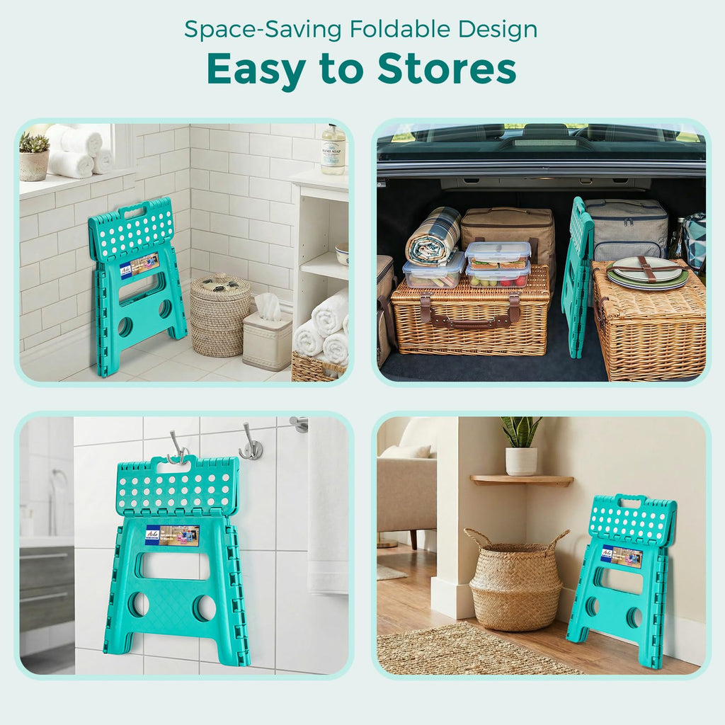 Teal 13 Inch Folding Step Stool X801