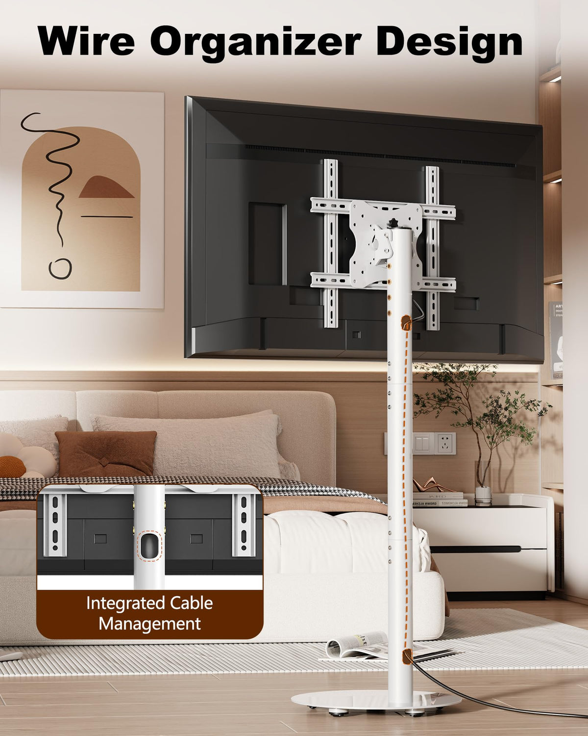 White Rolling TV Stand for 32-55 Inch TVs P356615
