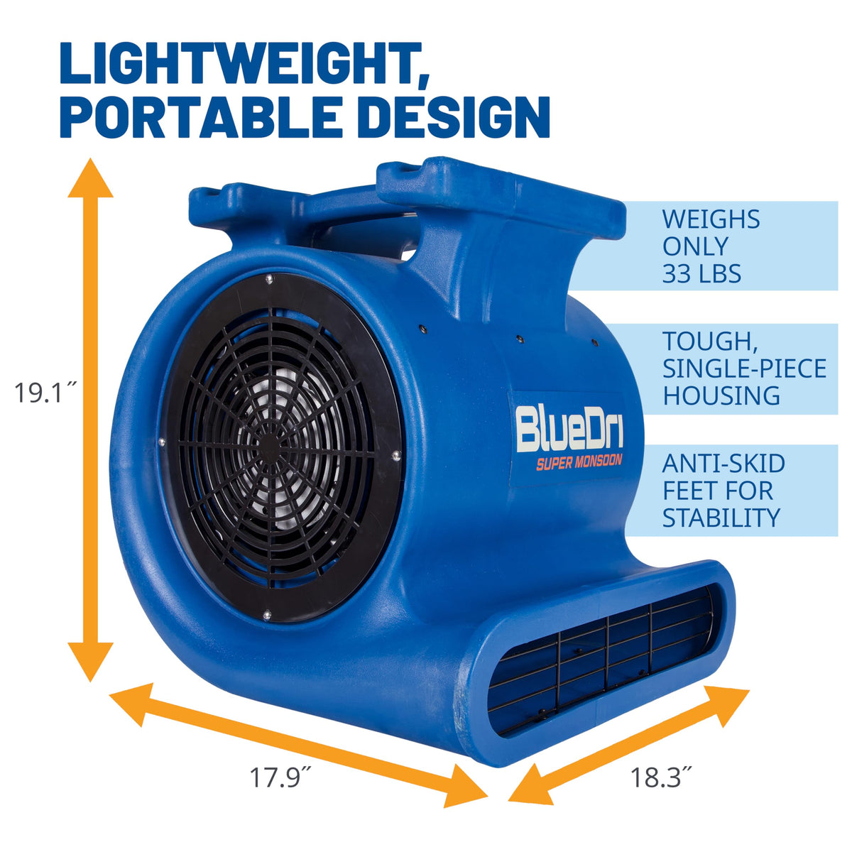 1 HP 4050 CFM Air Mover Blower Fan Y168302