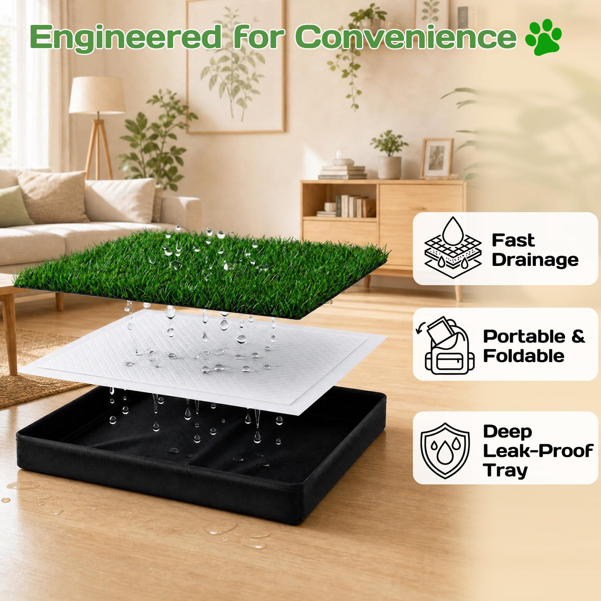 Dog Grass Pad with Tray P622