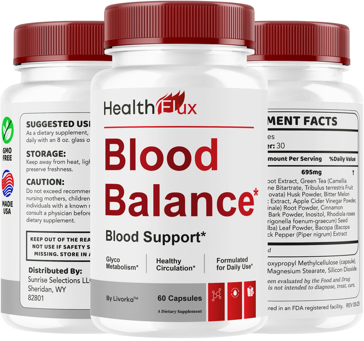 Health Flux Support Supplement Capsules 180 Capsules Q1416