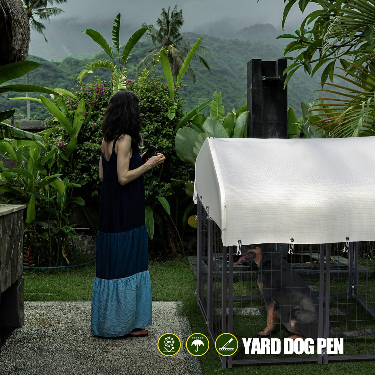 Large Heavy Duty Outdoor Dog Kennel with Roof A233440