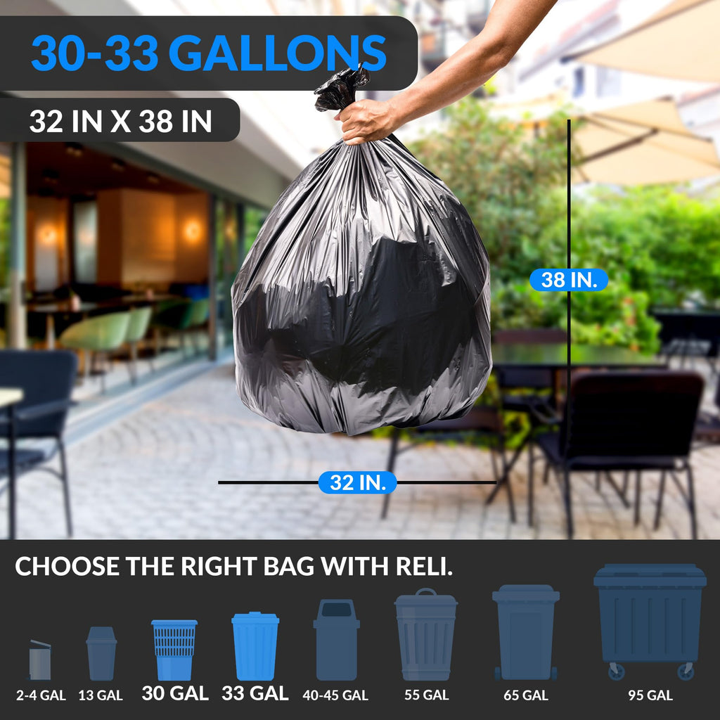 30 to 33 Gallon Heavy Duty Trash Bags O725