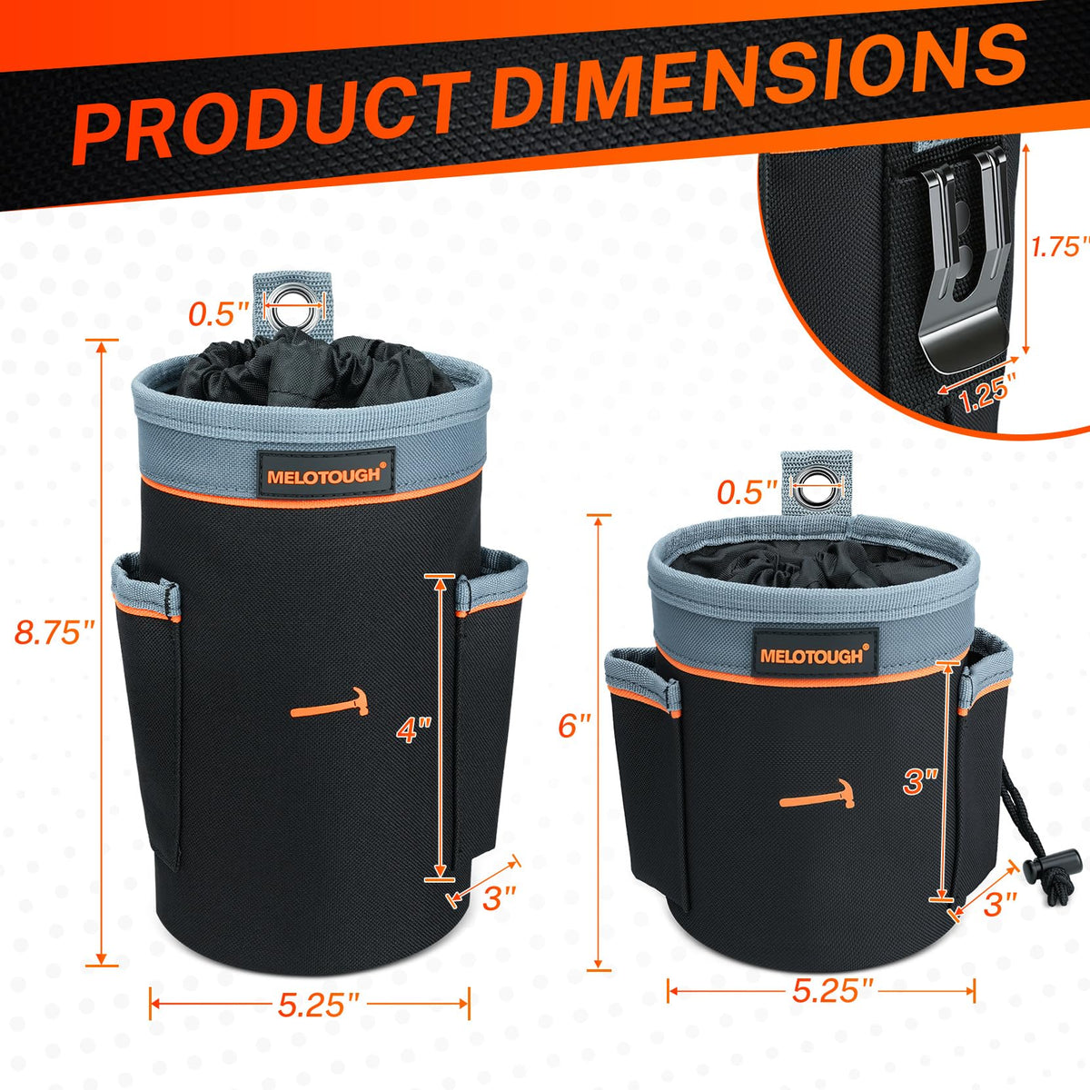 Tool Pouch Multi-Pack 2 Sizes 600D Nylon E1972