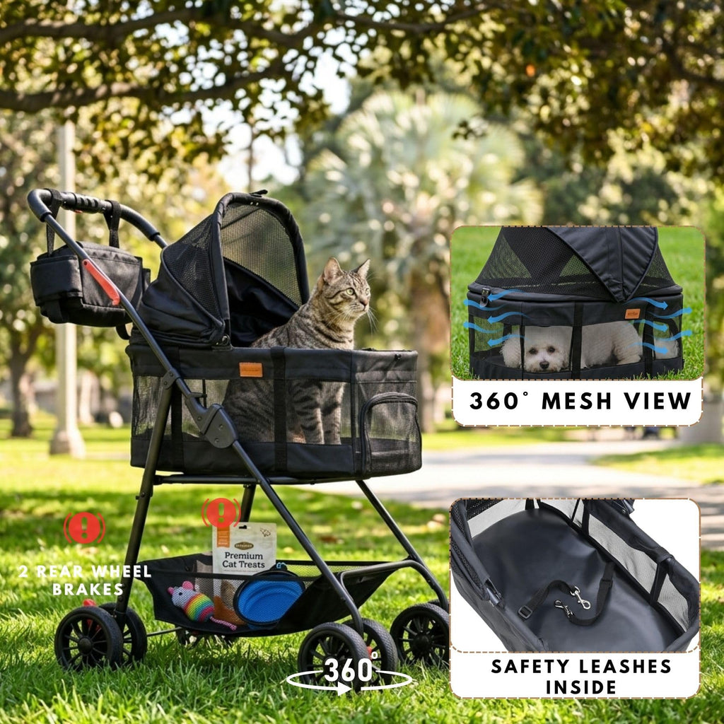 3 in 1 Pet Stroller with Detachable Carrier W545711
