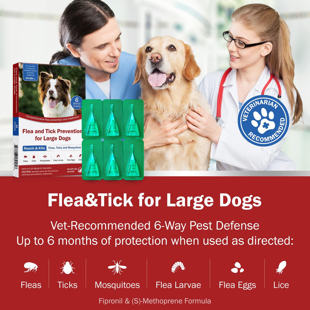 Large Dog Flea and Tick Prevention 6-Month Supply Y711