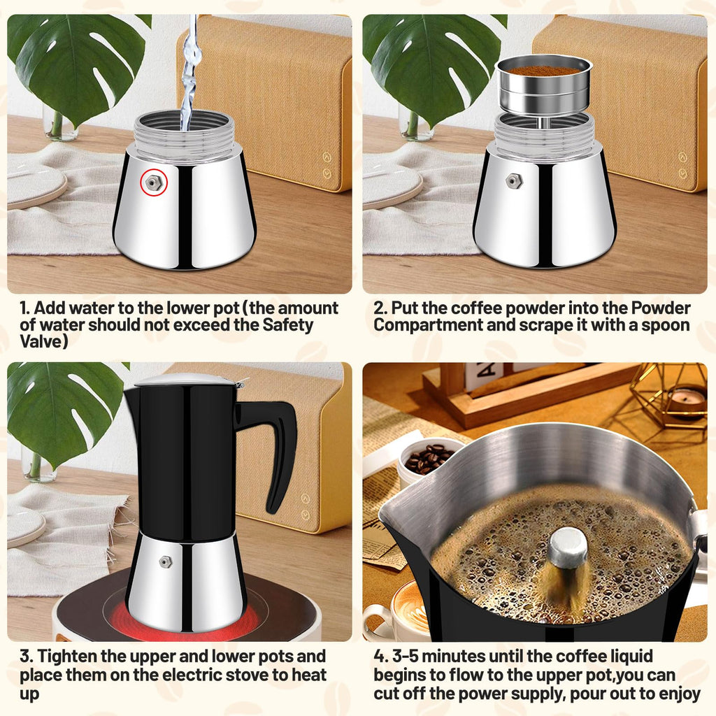 12 Cup Thickened 304 Stainless Steel Moka Pot W255