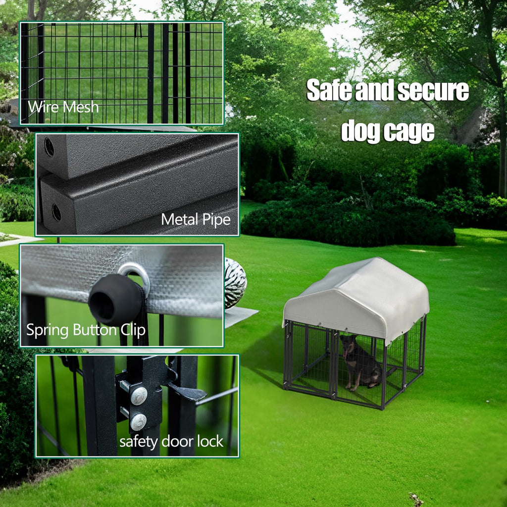 Large Heavy Duty Outdoor Dog Kennel with Roof A233440