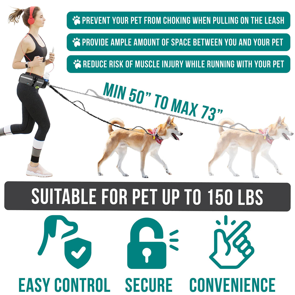 Hands Free Dog Leash with Waist Belt Bag A307