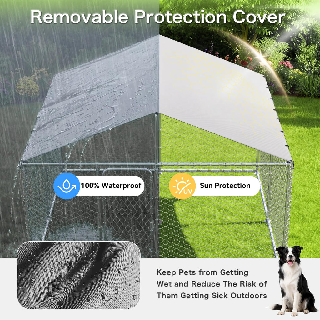 10x10 FT Outdoor Dog Kennel with Roof C717