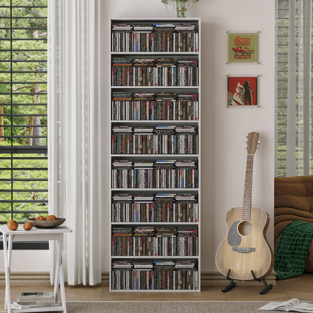 8 Tier White DVD Storage Shelf S511
