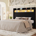 Full Size Velvet Upholstered Platform Bed Frame with Storage Shelf V900650