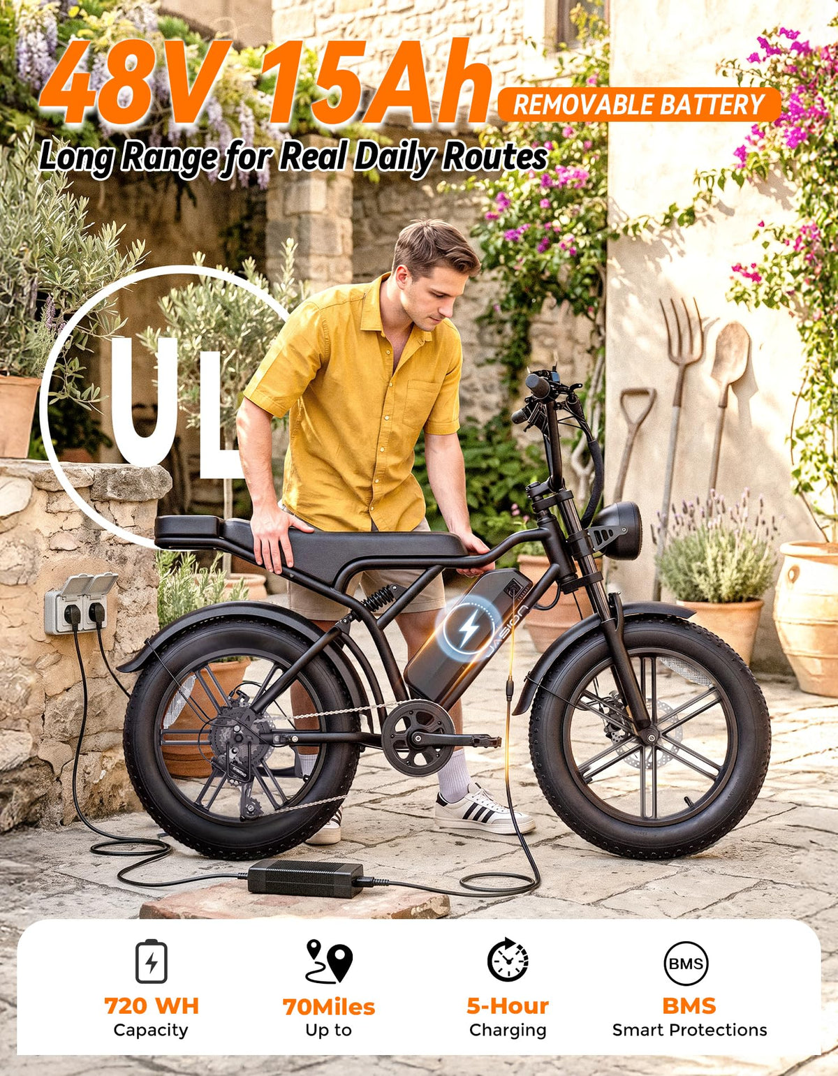 Electric Bike, 2000W Peak, Fat Tire D865342