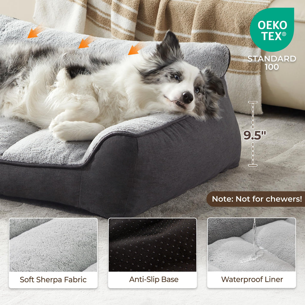 Extra Thick Orthopedic Bolster Dog Bed K105