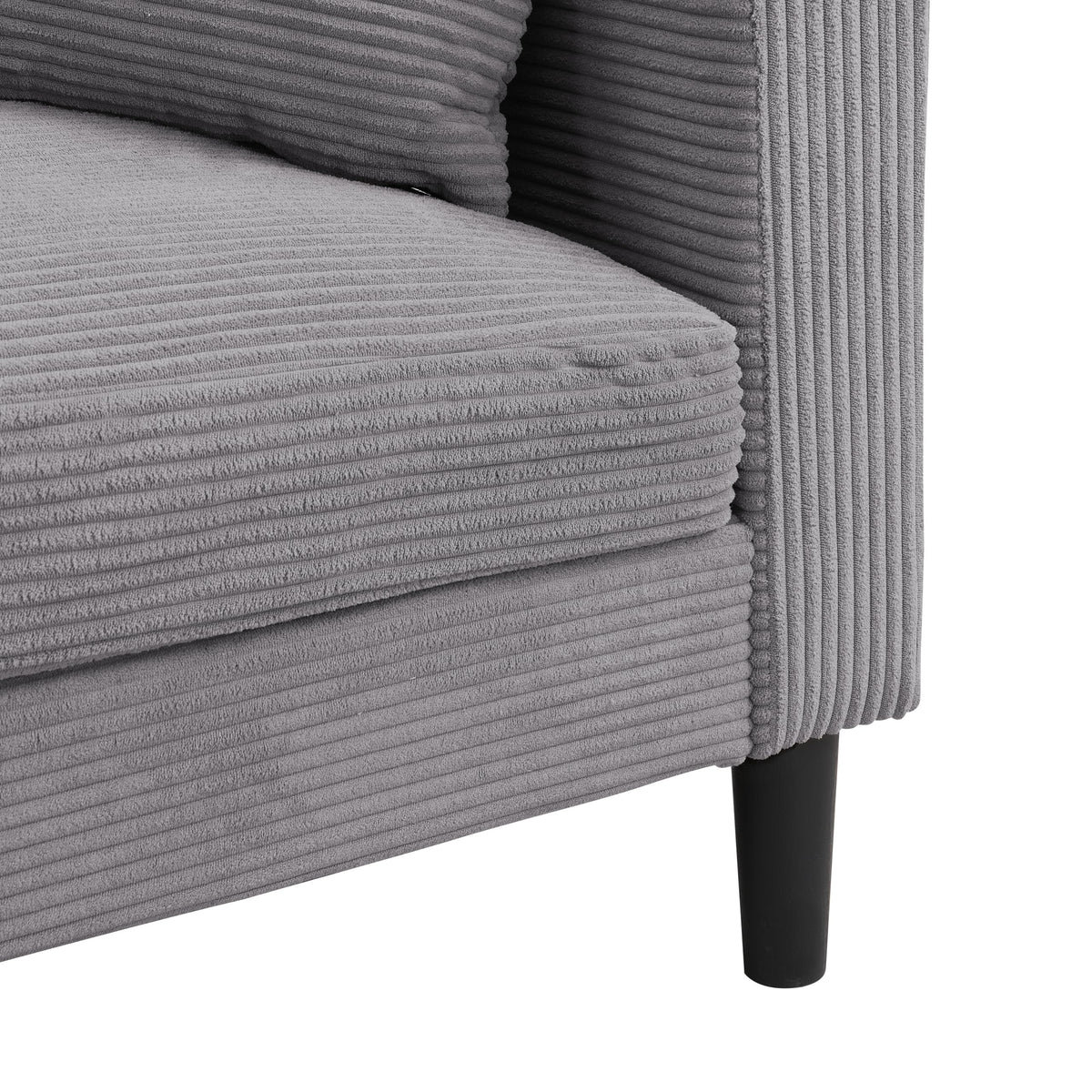 Light Gray Upholstered 2 Seat Loveseat Sofa P804