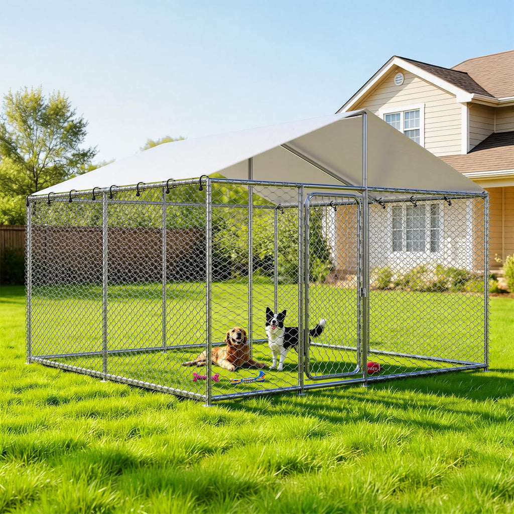 10x10 FT Outdoor Dog Kennel with Roof C717