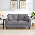 Light Gray Upholstered 2 Seat Loveseat Sofa P804