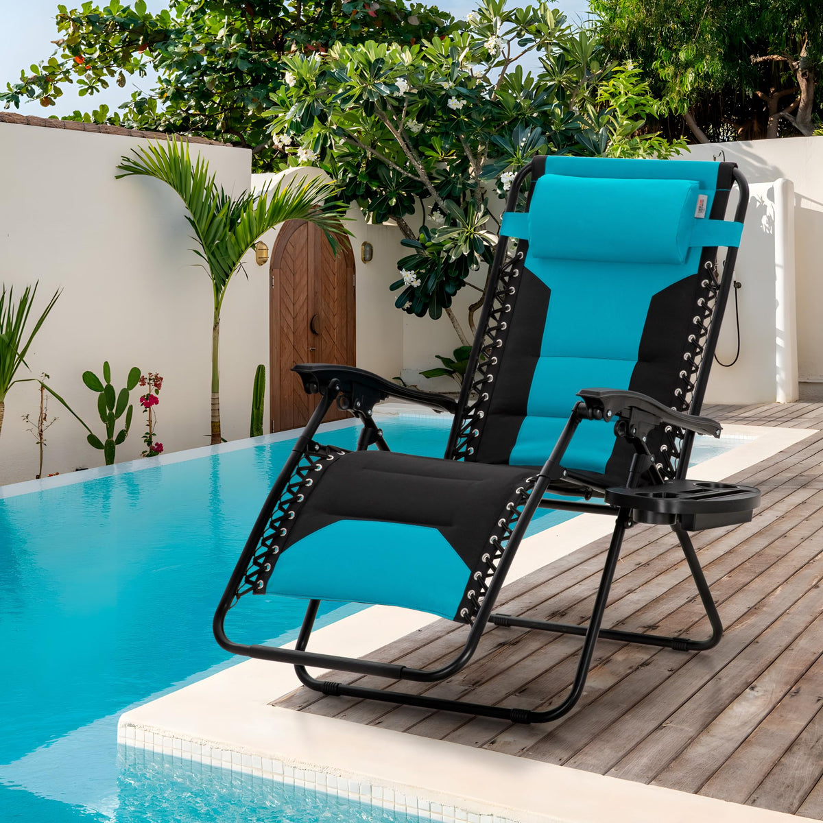 Aqua Padded Zero Gravity Chair Set of 2 Z732