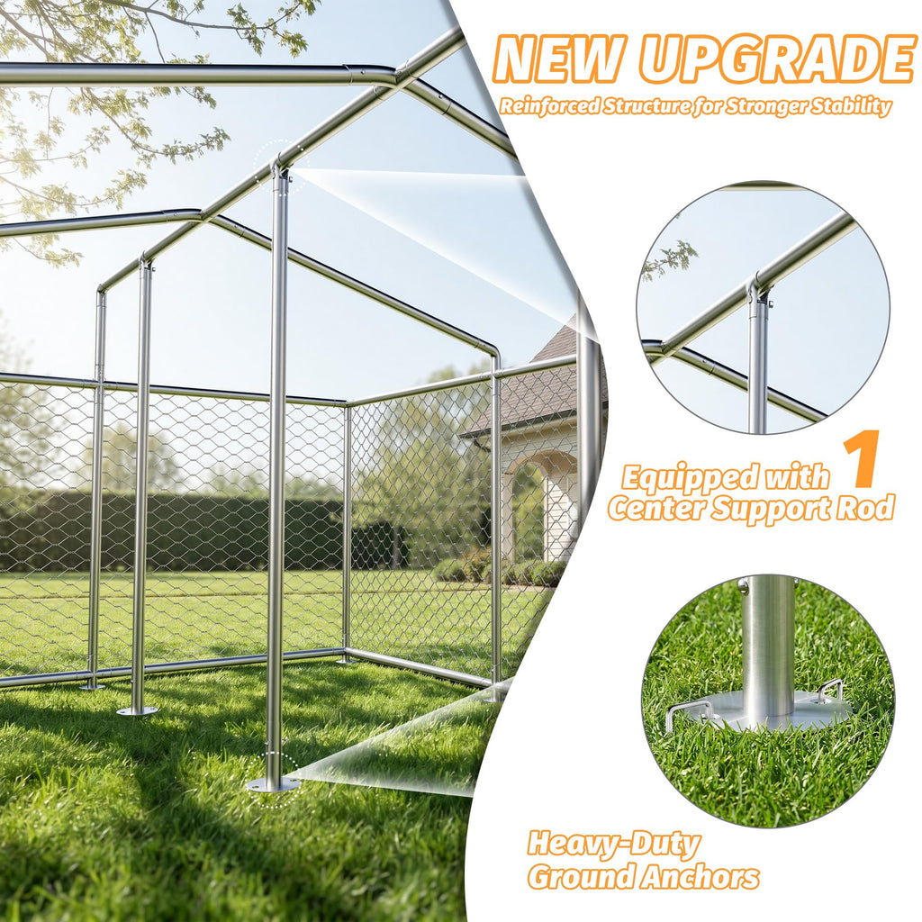 10x10 FT Outdoor Dog Kennel with Roof C717