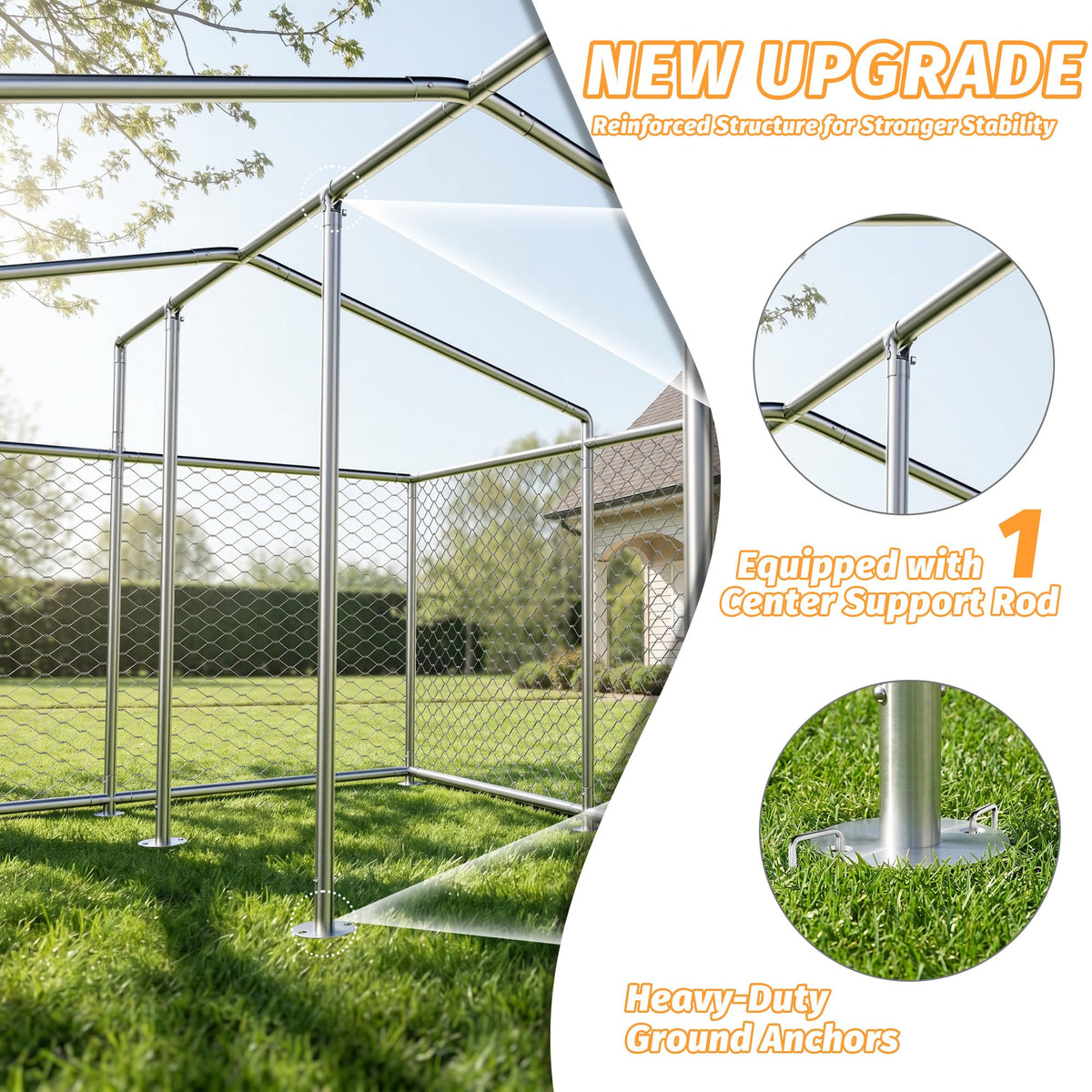 10x10 FT Outdoor Dog Kennel with Roof C717